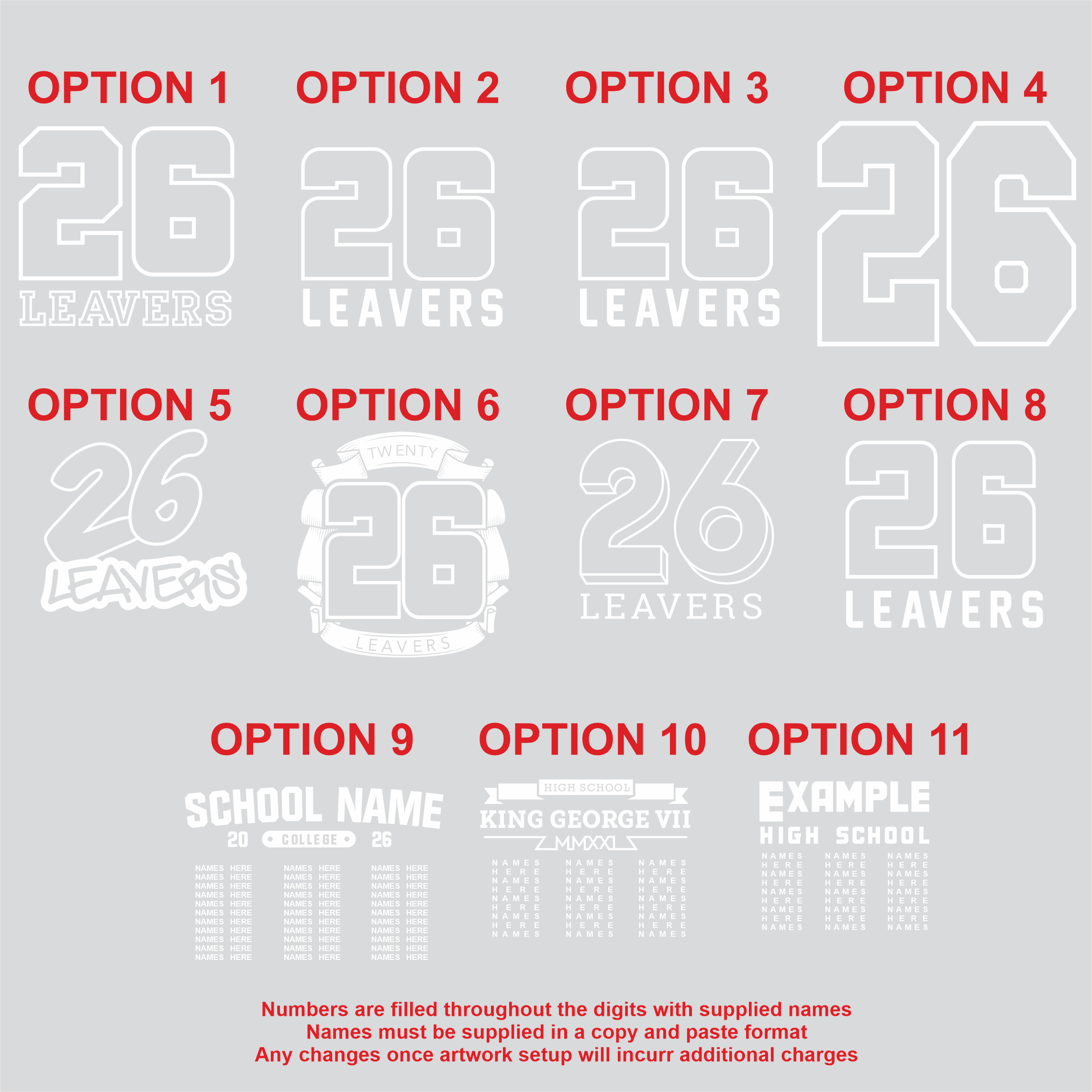 School Leavers Designs